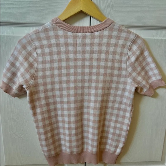 Knit gingham Vichy top - Picture 2 of 5
